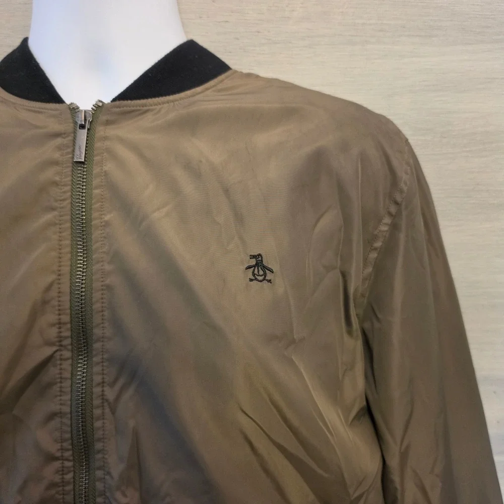 Penguin by Munsingwear Olive Green Bomber Track Jacket Size XL Good Condition‎